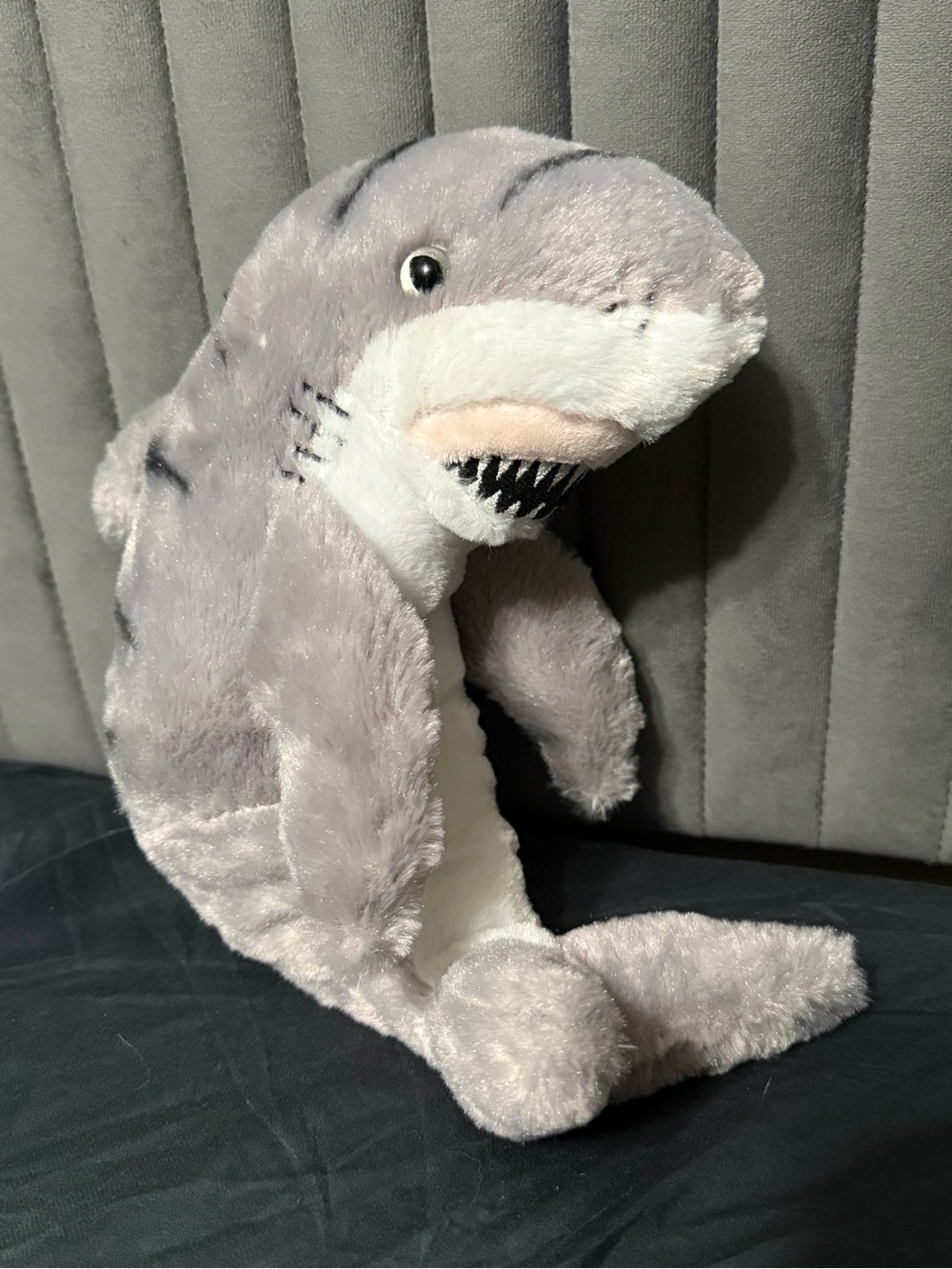 The Petting Zoo Gray White Shark Plush Stuffed Animal 13”